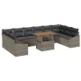 Juego de Sofá de Jardín de 11 Piezas con Cojines de Ratán Gris PE de , Sofás de exterior - Ref: Foro24-3358624, Precio: 775,7...