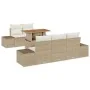 Juego de Sofá de Jardín de 6 Piezas con Cojines Beige Rattan Poliéster by , Outdoor sofas - Ref: Foro24-3358640, Price: 587,6...