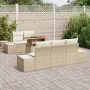 Juego de Sofá de Jardín de 6 Piezas con Cojines Beige Rattan Poliéster by , Outdoor sofas - Ref: Foro24-3358640, Price: 587,6...