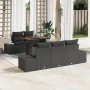 Conjunto de Sofá de Jardín de 6 Piezas con Cojines Negro de Poliratán | Foro24.es | Tu tienda online para hogar, jardín y más Foro24.es