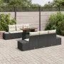 Juego de Sofá de Jardín de 7 Piezas con Cojines Negros de Ratán Sintético | Foro24.es | Tu tienda online para hogar, jardín y más Foro24.es