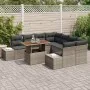 Conjunto de Sofá de Jardín de 9 Piezas con Cojines Gris Poliratán by , Outdoor sofas - Ref: Foro24-3358680, Price: 648,63 €, ...
