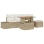 Juego de Sofá de Jardín de 6 Piezas con Cojines Beige de Poliratán by , Outdoor sofas - Ref: Foro24-3358689, Price: 494,08 €,...