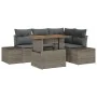 Juego de Sofás de Jardín de 5 Piezas con Cojines Gris Ratán Poliéster de , Sofás de exterior - Ref: Foro24-3358694, Precio: 4...