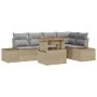 Conjunto de Sofá de Jardín de 6 Piezas con Cojines Beige Ratán Poliéster by , Outdoor sofas - Ref: Foro24-3358702, Price: 495...