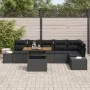 Conjunto de Sofá de Jardín de 7 Piezas con Cojines Negro Poliratán | Foro24.es | Tu tienda online para hogar, jardín y más Foro24.es