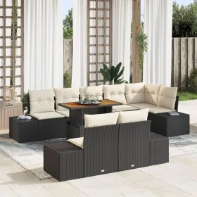 Set de Sofá de Jardín de 9 piezas con Cojines