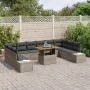 Juego de Sofás de Jardín de 11 Piezas con Cojines Gris Ratán de , Sofás de exterior - Ref: Foro24-3358750, Precio: 806,26 €, ...