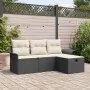Conjunto de sofá de jardín de 4 piezas con cojines Ratán sintético negro | Foro24.es | Tu tienda online para hogar, jardín y más Foro24.es