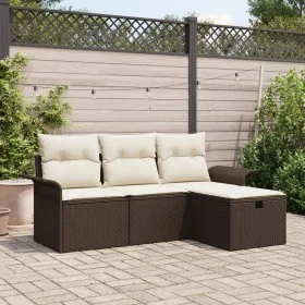 Conjunto de Sofá de Jardín de 4 Piezas con
