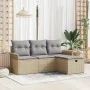 Juego de sofá de jardín de 4 piezas con cojines beige de ratán de polietileno | Foro24.es | Tu tienda online para hogar, jardín y más Foro24.es