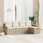 Conjunto de sofá de jardín de 5 piezas con cojines Beige Ratán PE von , Outdoor-Sofas - Ref: Foro24-3358860, Preis: 354,24 €,...