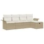 Conjunto de sofá de jardín de 5 piezas con cojines Beige Ratán PE von , Outdoor-Sofas - Ref: Foro24-3358860, Preis: 354,24 €,...