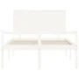 Seniorenbett Massivholz Kopfteil weiß 140x200 cm von vidaXL, Betten und Lattenroste - Ref: Foro24-3195482, Preis: 186,69 €, R...