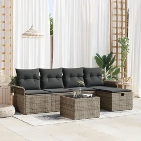 juego de sofá de jardín de 6 piezas con cojines gris ratán sintético by , Outdoor sofas - Ref: Foro24-3358868, Price: 360,94 ...
