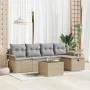 Juego de sofá de jardín de 6 piezas con cojines Beige Ratán Sintético | Foro24.es | Tu tienda online para hogar, jardín y más Foro24.es