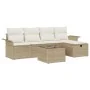 Conjunto de Sofás de Jardín de 6 Piezas con Cojines Beige de Ratán Poliéster von , Outdoor-Sofas - Ref: Foro24-3358870, Preis...