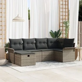 Juego de Sofá de Jardín de 6 Piezas con Cojines Gris Poliratán by , Outdoor sofas - Ref: Foro24-3358878, Price: 381,65 €, Dis...