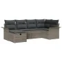 Juego de Sofá de Jardín de 6 Piezas con Cojines Gris Poliratán by , Outdoor sofas - Ref: Foro24-3358878, Price: 381,65 €, Dis...