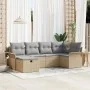 Set de Sofás de Jardín de 6 Piezas con Cojines Beige de Ratán Poliéster | Foro24.es | Tu tienda online para hogar, jardín y más Foro24.es