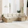 Conjunto de Sofás de Jardín de 6 Piezas con Cojines Beige de Ratán Poliéster by , Outdoor sofas - Ref: Foro24-3358880, Price:...
