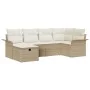 Conjunto de Sofás de Jardín de 6 Piezas con Cojines Beige de Ratán Poliéster by , Outdoor sofas - Ref: Foro24-3358880, Price:...