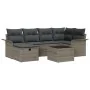 Juego de Sofás de Jardín de 7 Piezas con Cojines Gris Rattan Poly de , Sofás de exterior - Ref: Foro24-3358888, Precio: 435,3...