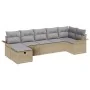 Conjunto de Sofá de Jardín de 7 Piezas con Cojines Beige Ratán Poliéster | Foro24.es | Tu tienda online para hogar, jardín y más Foro24.es