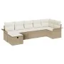 juego de sofá de jardín de 7 piezas con cojines beige de polirratan by , Outdoor sofas - Ref: Foro24-3358900, Price: 484,42 €...