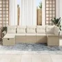 juego de sofá de jardín de 7 piezas con cojines beige de polirratan by , Outdoor sofas - Ref: Foro24-3358900, Price: 484,42 €...