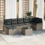Conjunto de Sofá de Jardín de 8 Piezas con Cojines en Gris Ratán Poliéster by , Outdoor sofas - Ref: Foro24-3358908, Price: 4...