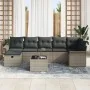 Conjunto de Sofá de Jardín de 8 Piezas con Cojines en Gris Ratán Poliéster by , Outdoor sofas - Ref: Foro24-3358908, Price: 4...
