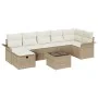Juego de Sofá de Jardín de 8 Piezas con Cojines Beige Poliratán de , Sofás de exterior - Ref: Foro24-3358910, Precio: 537,26 ...