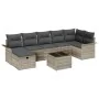Conjunto de Sofá de Jardín de 8 Piezas con Cojines Gris Claro de Ratán Sintético | Foro24.es | Tu tienda online para hogar, jardín y más Foro24.es