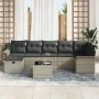 Conjunto de Sofá de Jardín de 8 Piezas con Cojines Gris Claro de Ratán Sintético | Foro24.es | Tu tienda online para hogar, jardín y más Foro24.es