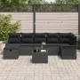 Conjunto de sofá de jardín de 8 piezas con cojines negro de poliratán | Foro24.es | Tu tienda online para hogar, jardín y más Foro24.es