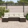 Conjunto de Sofás de Jardín de 6 Piezas con Cojines Marrón Ratán Poliéster | Foro24.es | Tu tienda online para hogar, jardín y más Foro24.es