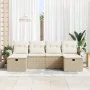 Juego de Sofá de Jardín de 6 Piezas con Cojines Beige de Poliratán von , Outdoor-Sofas - Ref: Foro24-3358920, Preis: 409,13 €...