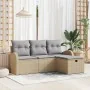 Conjunto de Sofá de Jardín de 4 Piezas con Cojines Beige Ratán Sintético | Foro24.es | Tu tienda online para hogar, jardín y más Foro24.es