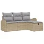 Conjunto de Sofá de Jardín de 4 Piezas con Cojines Beige Ratán Sintético | Foro24.es | Tu tienda online para hogar, jardín y más Foro24.es