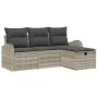 Juego de Sofás de Jardín de 4 Piezas con Cojines Gris Claro Poliratán by , Outdoor sofas - Ref: Foro24-3359051, Price: 278,52...