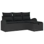 Juego de Sofás de Jardín de 4 Piezas con Cojines Negro Poliratán by , Outdoor sofas - Ref: Foro24-3359052, Price: 264,03 €, D...