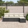 Conjunto Sofá de Jardín 5 Piezas Cojines Negro Poliratán | Foro24.es | Tu tienda online para hogar, jardín y más Foro24.es