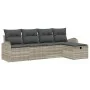 Conjunto de Sofá de Jardín de 5 Piezas con Cojines en Poliratán Gris Claro by , Outdoor sofas - Ref: Foro24-3359061, Price: 3...