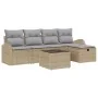 Conjunto de Sofás de Jardín de 6 Piezas con Cojines Beige de Rattan de Polietileno | Foro24.es | Tu tienda online para hogar, jardín y más Foro24.es