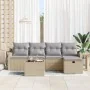 Conjunto de Sofás de Jardín de 6 Piezas con Cojines Beige de Rattan de Polietileno | Foro24.es | Tu tienda online para hogar, jardín y más Foro24.es