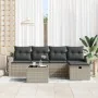 Conjunto de Sofá de Jardín de 6 Piezas con Cojines Ratán Poligrey by , Outdoor sofas - Ref: Foro24-3359071, Price: 389,44 €, ...
