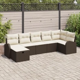 Conjunto de sofá de jardín de 7 piezas con