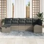 Set de sofá de jardín de 7 piezas con cojines gris ratán by , Outdoor sofas - Ref: Foro24-3359098, Price: 438,36 €, Discount:...