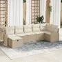 Conjunto de Sofá de Jardín de 7 Piezas Con Cojines Beige de Ratán Sintético | Foro24.es | Tu tienda online para hogar, jardín y más Foro24.es